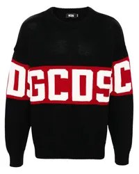 GCDS Pullover mit Logo-Band Schwarz