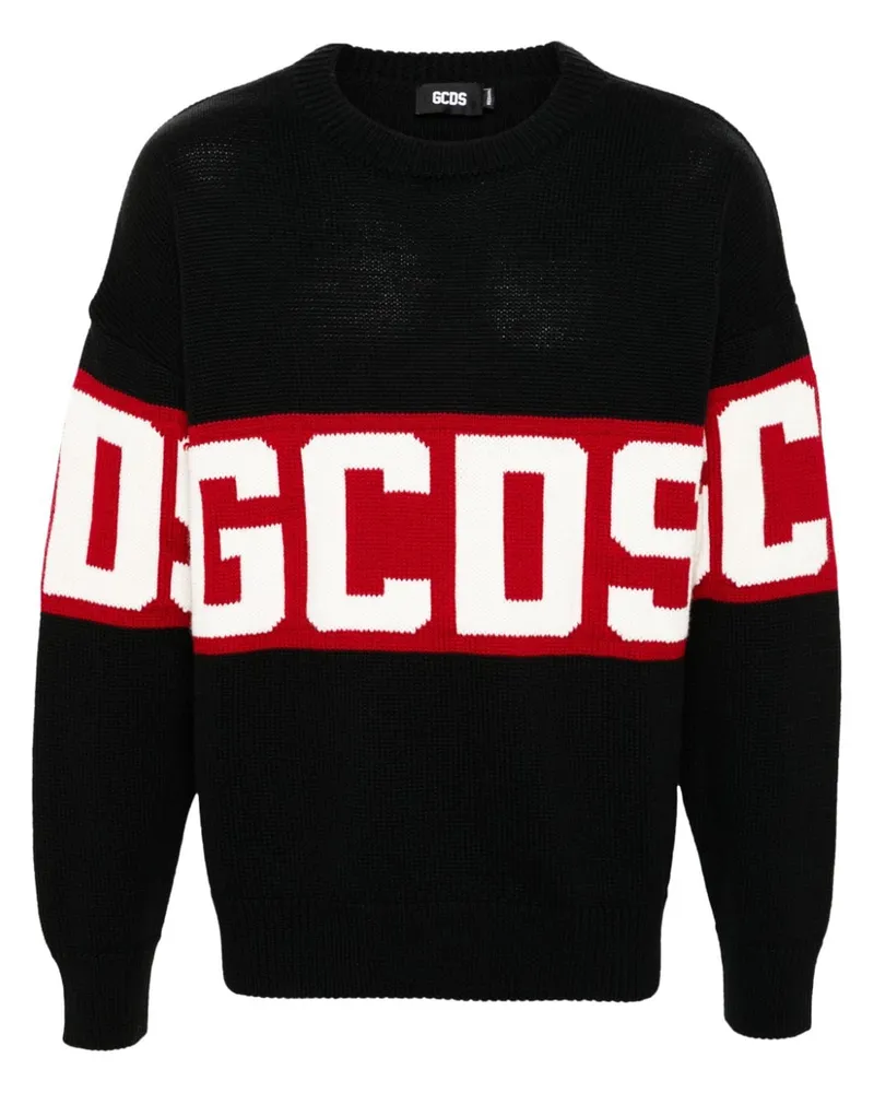 GCDS Pullover mit Logo-Band - Schwarz Schwarz