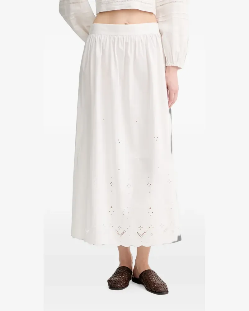 Marc O'Polo broderie-anglaise scalloped-hem skirt - Weiß Weiß