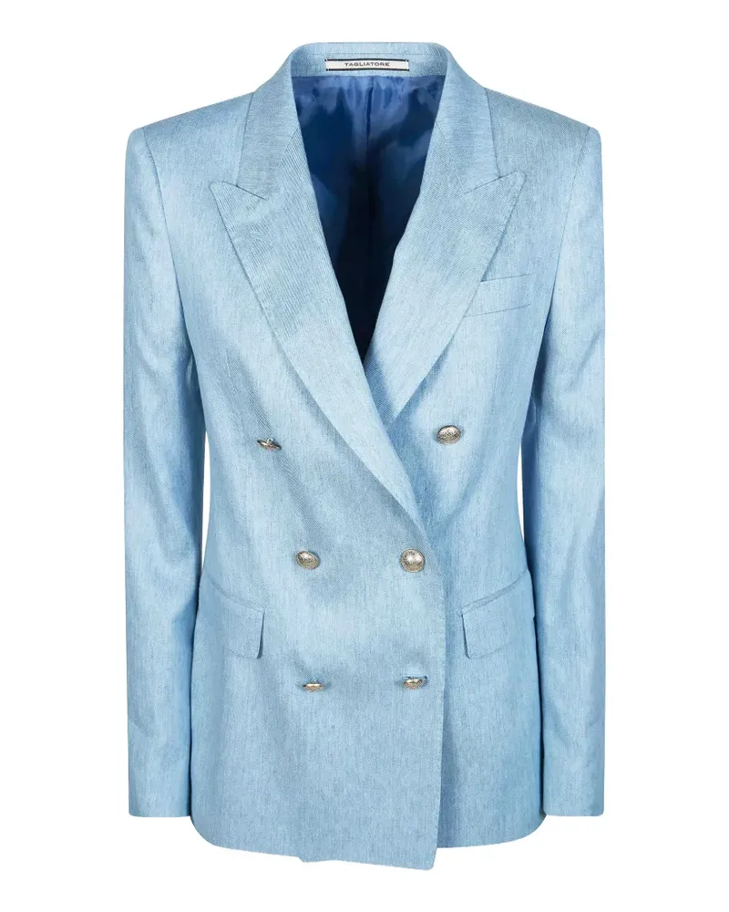 Tagliatore chambray double-breasted jacket - Blau Blau