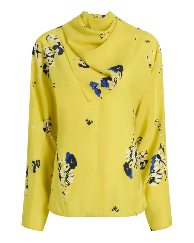 Proenza Schouler Drapierte Bluse mit Blumen-Print - Gelb Gelb