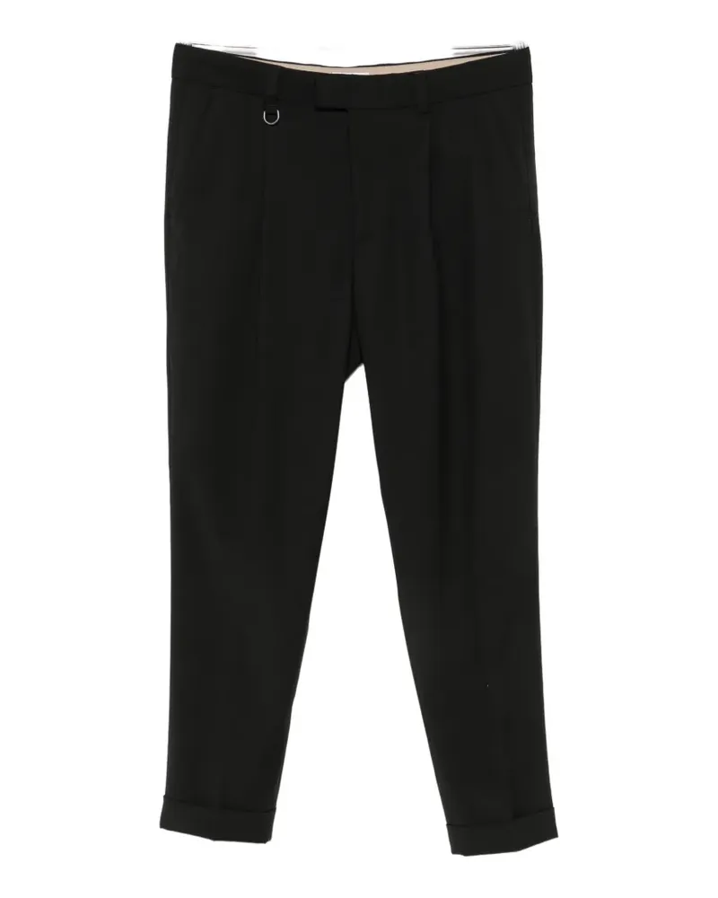 Paolo Pecora Milano D-ring turn-up trousers - Schwarz Schwarz