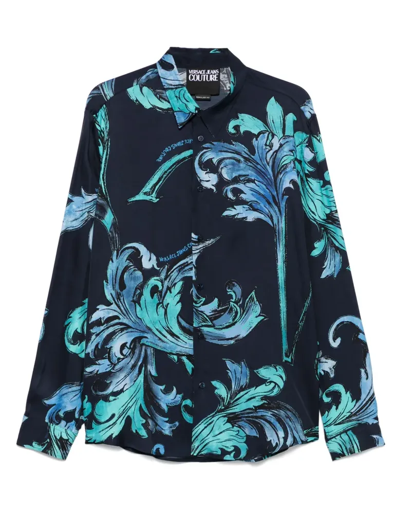 Versace Jeans Outline Barocco Hemd - Blau Blau