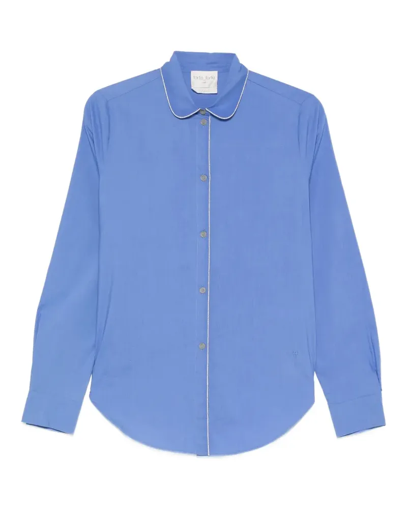 forte_forte Hemd mit Paspeln - Blau Blau