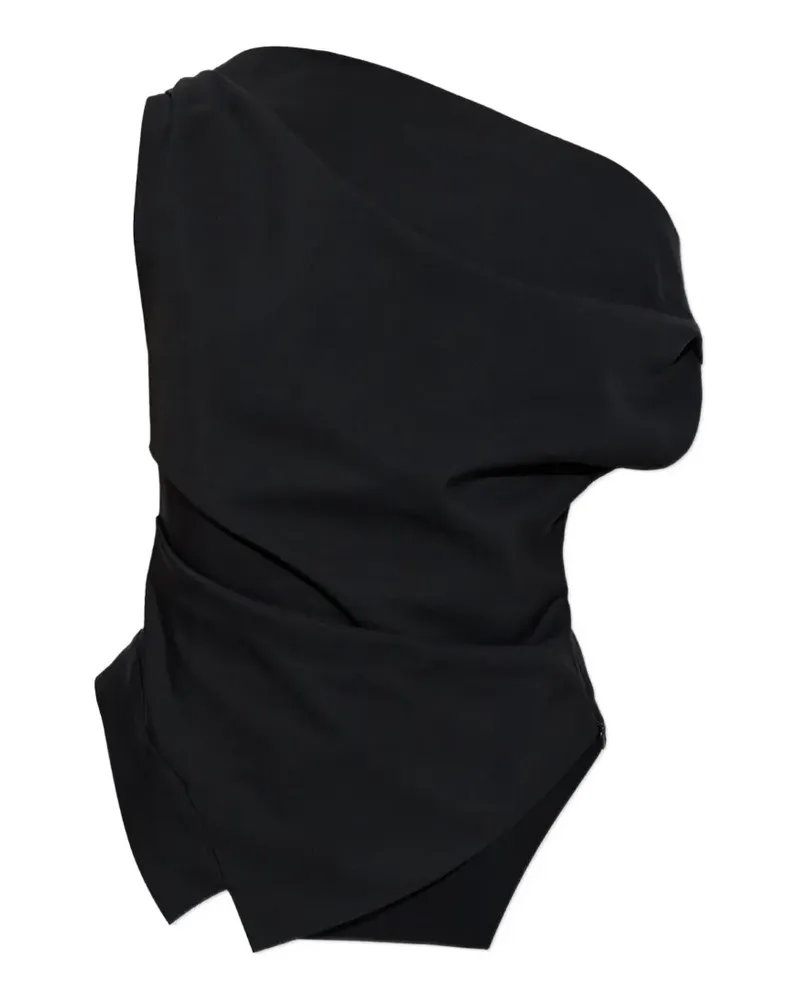 Róhe Asymmetrisches Top mit Drapierung - Schwarz Schwarz