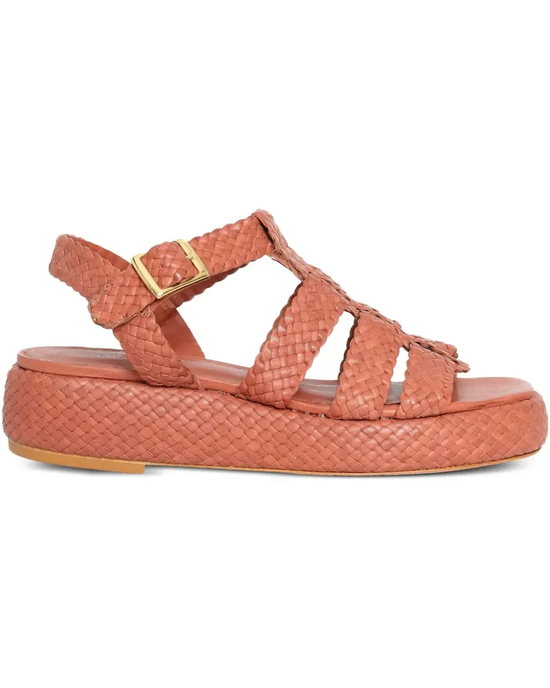 Sarah Chofakian Gewebte Mocca Plateau-Sandalen 35mm - Braun Braun