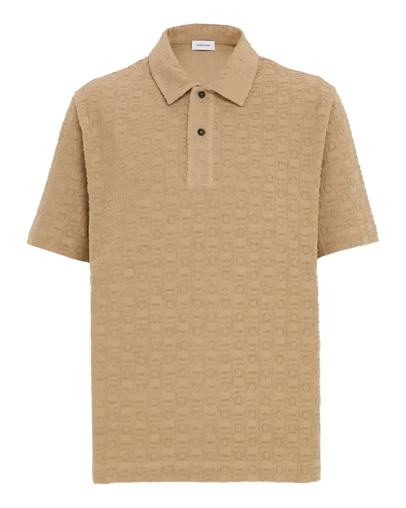 Ferragamo Poloshirt mit Monogrammmuster - Nude Nude