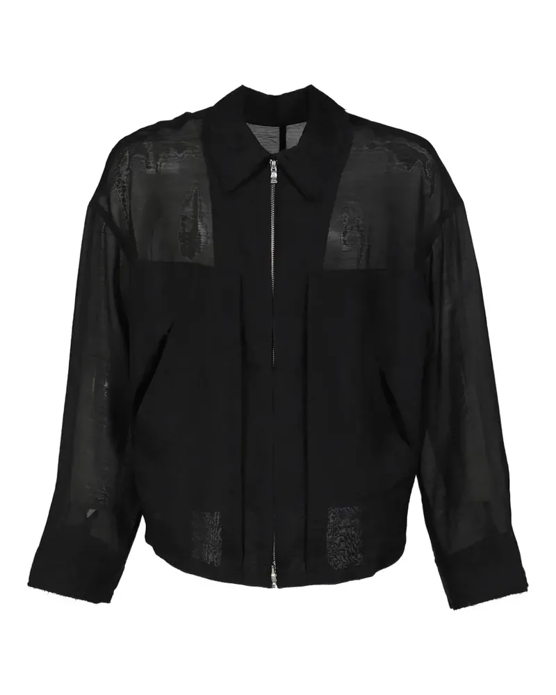 XLIM Cropped-Hemd mit Reißverschluss - Schwarz Schwarz