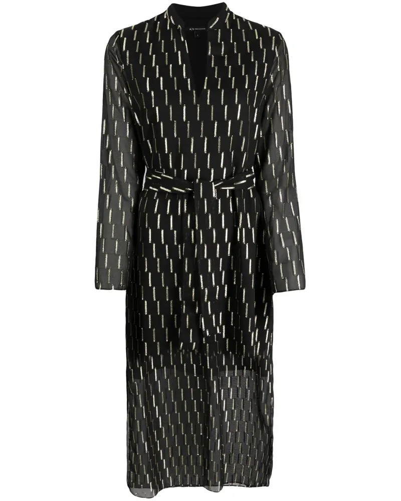 Armani Exchange Kleid mit geometrischem Muster - Schwarz Schwarz