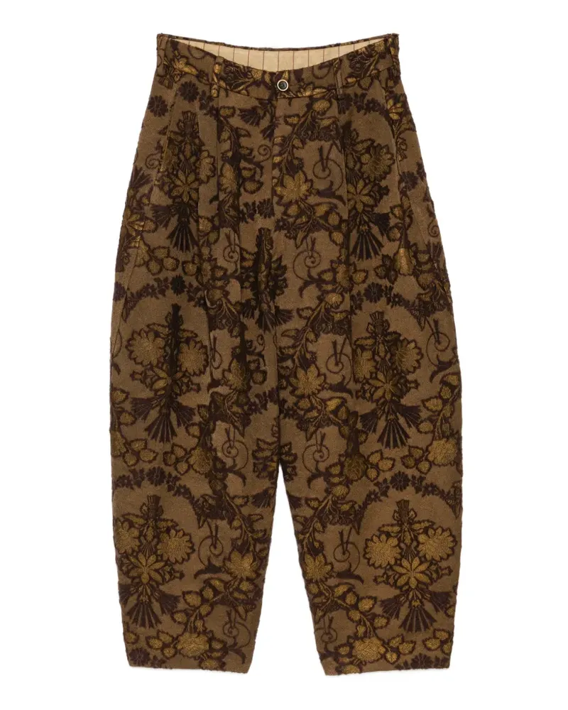 Uma Wang Jacquard-Hose mit Blumenmuster - Braun Braun