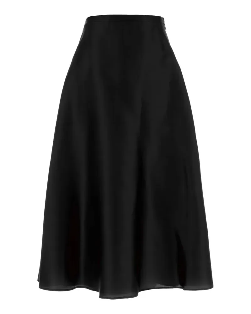 Alberta Ferretti silk pleated midi skirt - Schwarz Schwarz