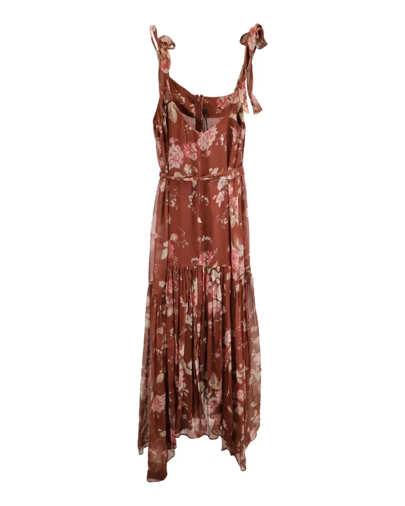 Zimmermann Midikleid mit Blumen-Print - Braun Braun