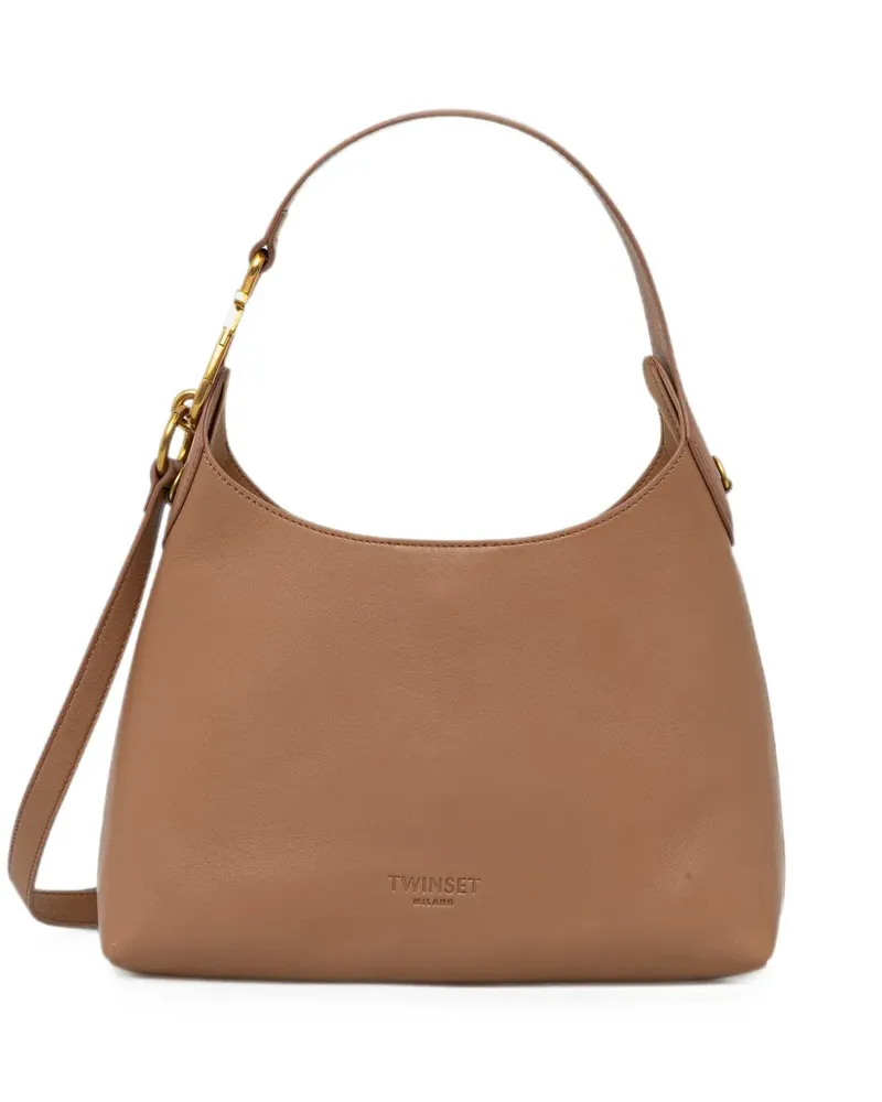 Twin-Set small logo-debossed leather tote bag - Braun Braun