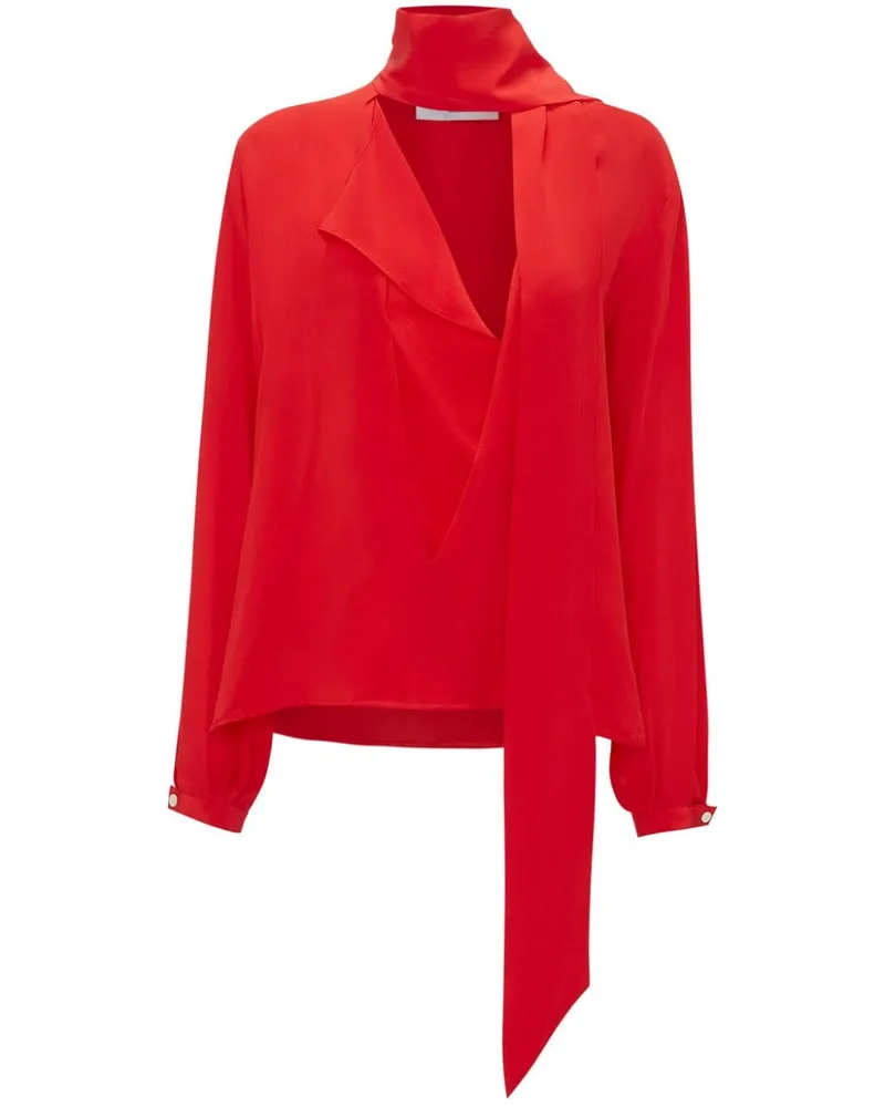 Victoria Beckham Bluse aus Seide mit Schaldetail - Rot Rot