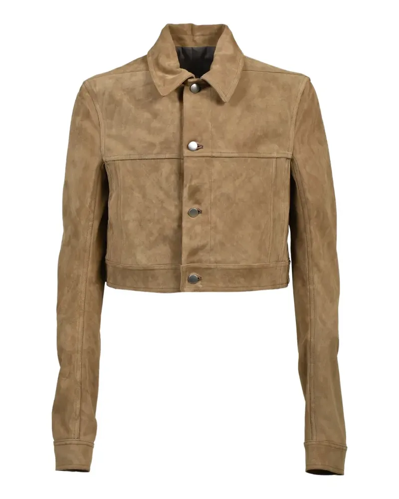 Rick Owens cropped suede jacket - Braun Braun