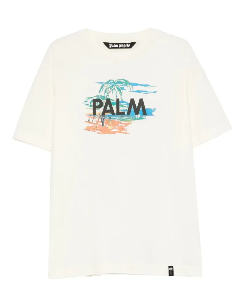 Palm Angels T-Shirt mit grafischem Print - Nude Nude
