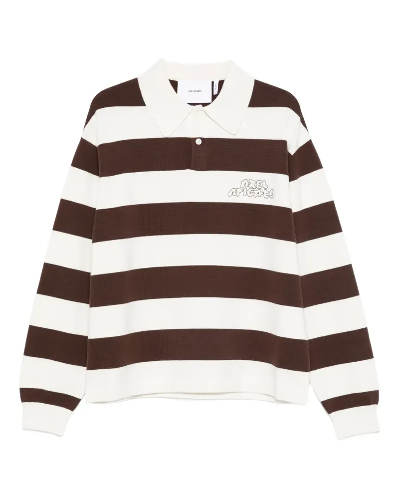 Axel Arigato Gestreiftes Rey Poloshirt mit Logo - Braun Braun
