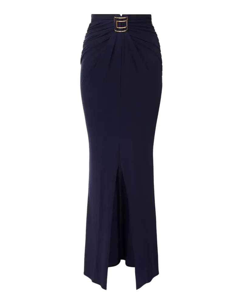 Elisabetta Franchi skirt in crêpe jersey fabric with jewel logo - Blau Blau