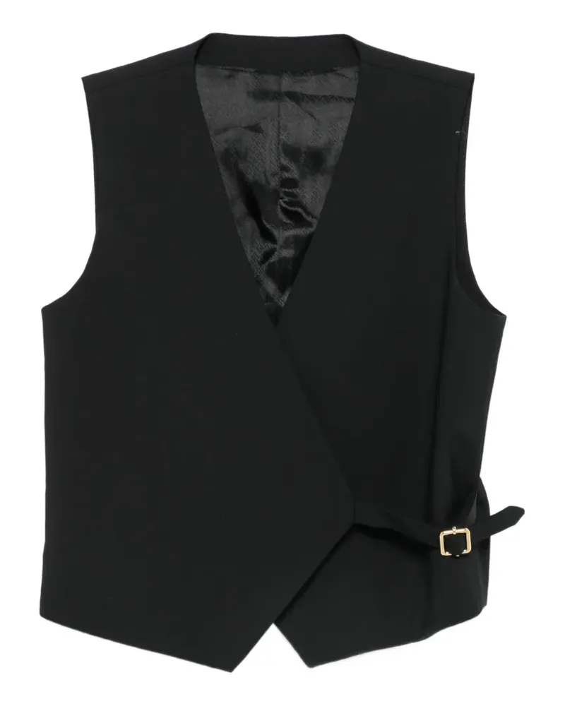 PT TORINO buckled wrap-style waistcoat - Schwarz Schwarz