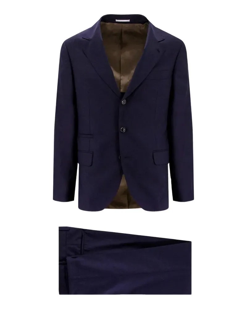 Brunello Cucinelli notched-lapels single breasted suit - Blau Blau