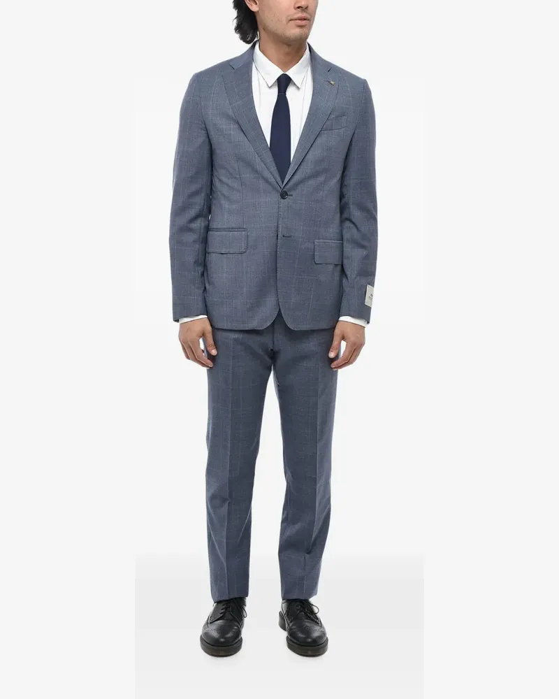 Corneliani District Check single-breasted suit - Blau Blau