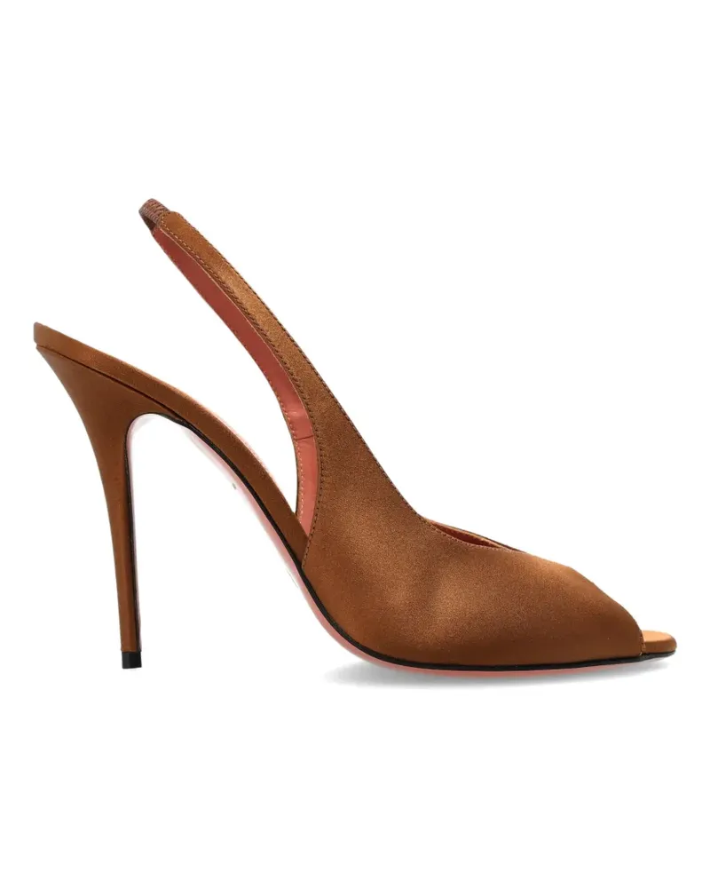 Amina Muaddi Kristina Slingback-Pumps mit Peeptoe - Braun Braun