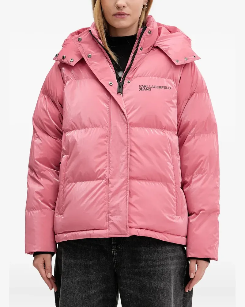 Karl Lagerfeld Wattierte Jacke mit Kapuzenausschnitt - Rosa Rosa