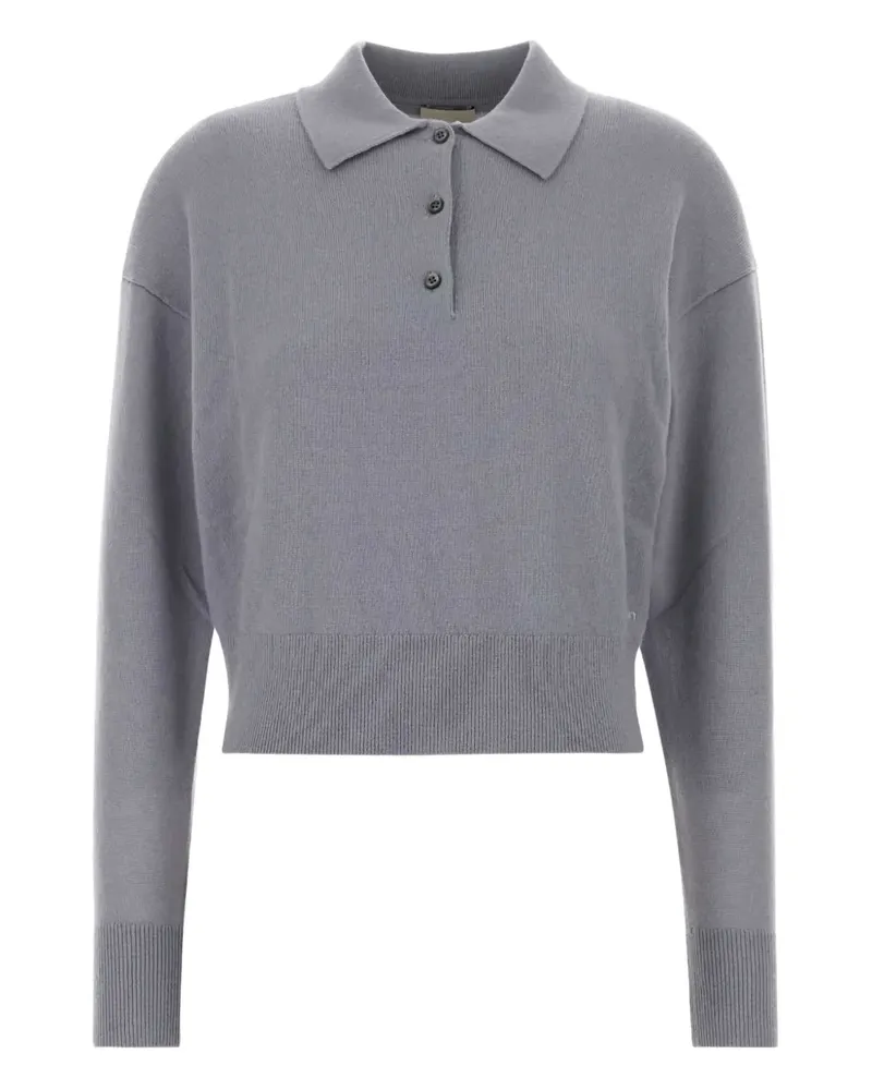 Calvin Klein Poloshirt aus Kaschmir mit gerippten Bündchen - Grau Grau