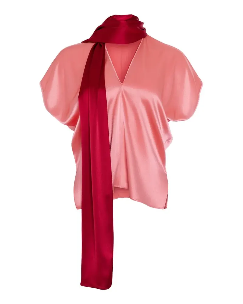 Roksanda Ilincic Nava satin V-neck top - Rosa Rosa