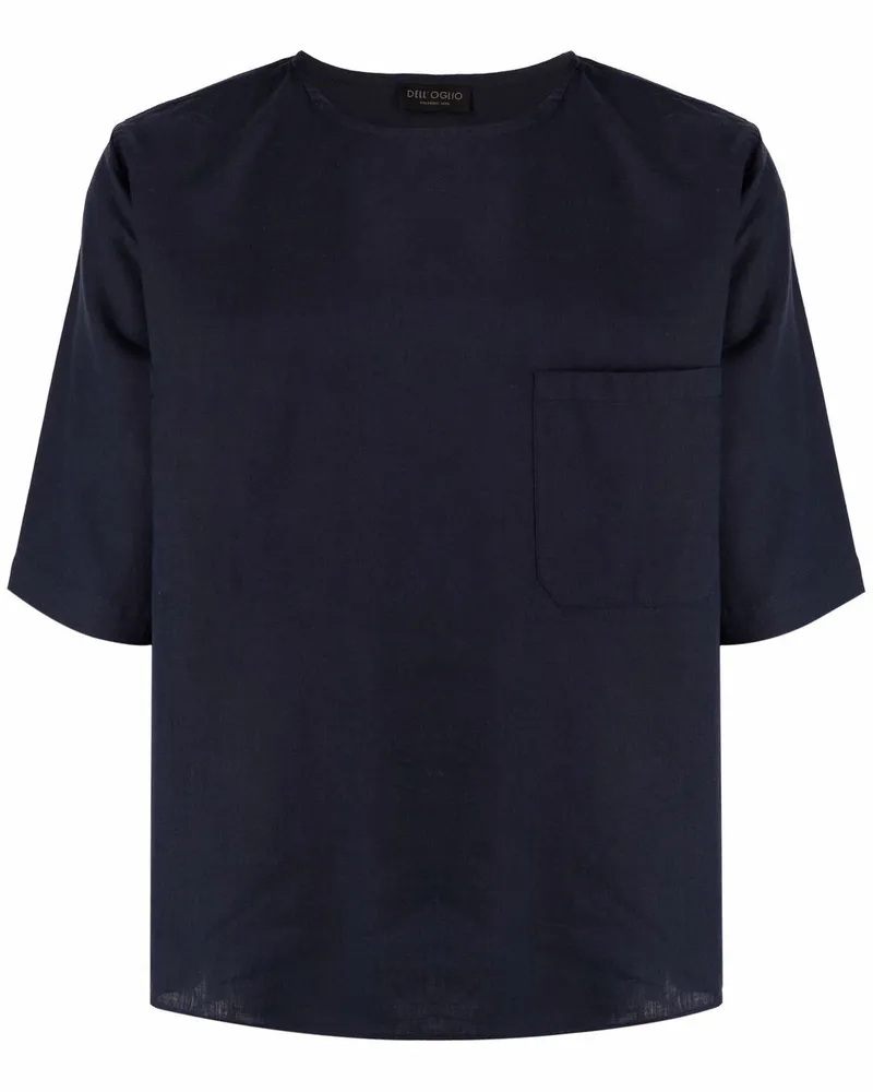 Dell'oglio T-Shirt aus Leinen - Blau Blau