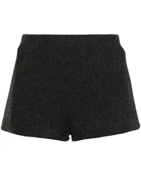 ANDAMANE Kurze Shorts mit Fischgrätenmuster Schwarz