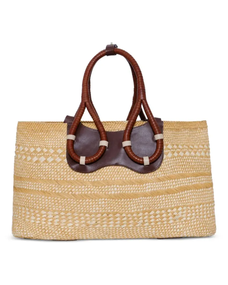 Johanna Ortiz Swaying Silhouettes top-handle tote bag - Nude Nude