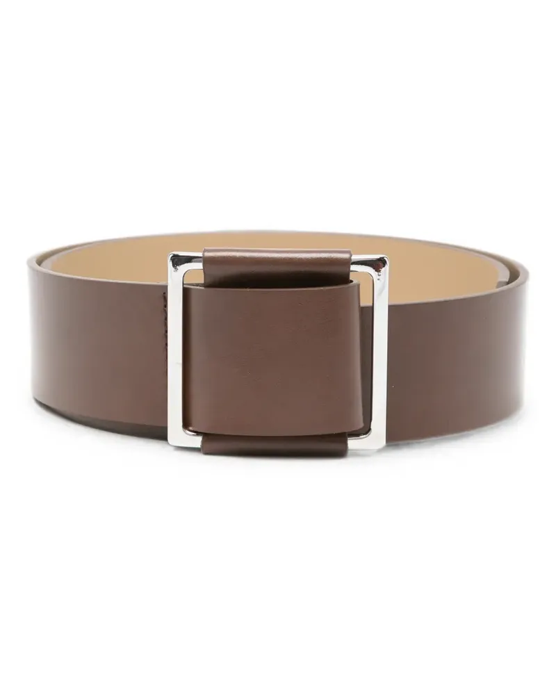 D.EXTERIOR square-buckle leather belt - Braun Braun