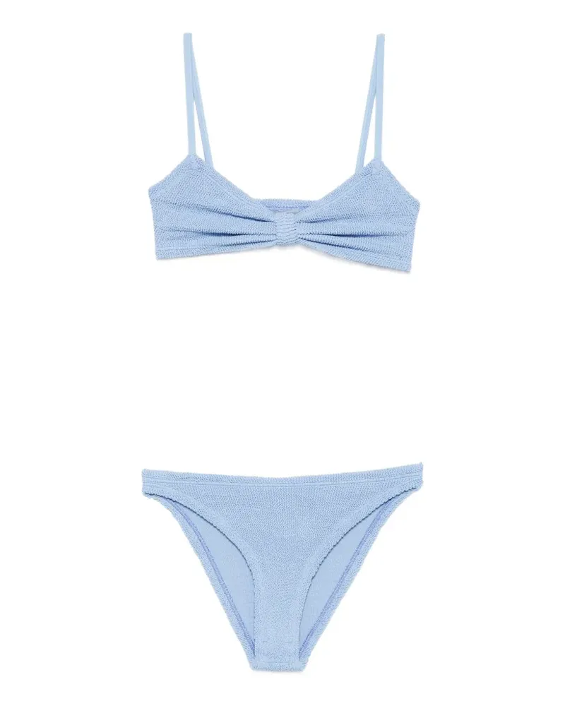 Hunza G Bikini in Knitteroptik - Blau Blau