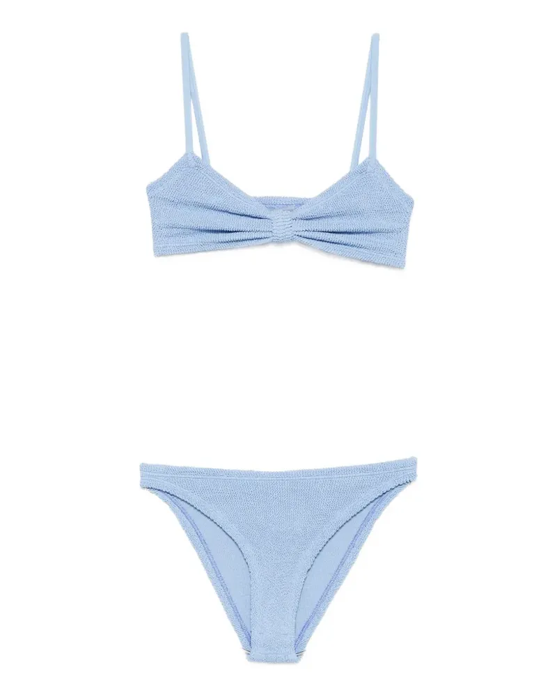 Hunza G Bikini in Knitteroptik - Blau Blau