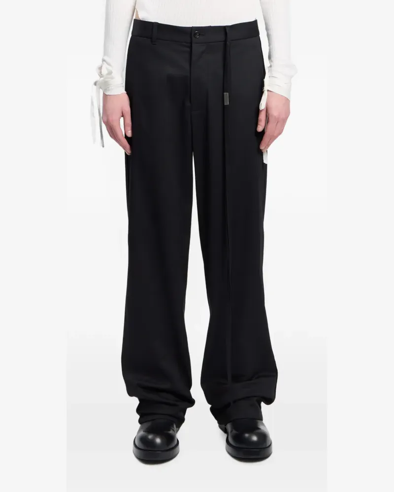 Ann Demeulemeester Straight-Leg-Hose aus Baumwolldrill - Schwarz Schwarz