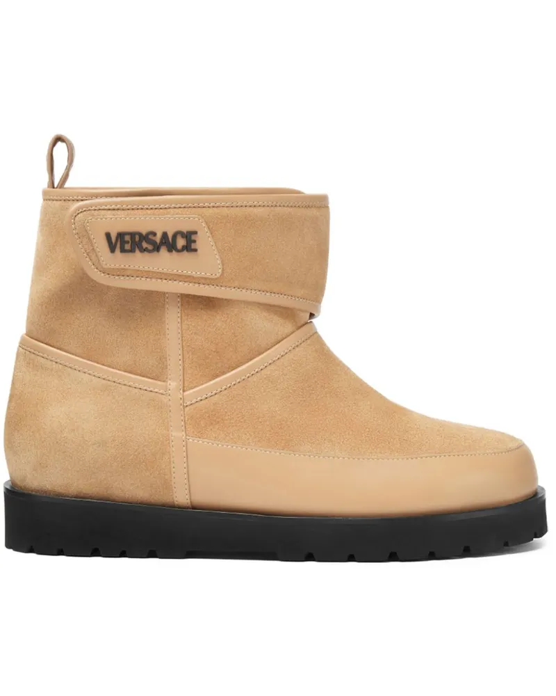 Versace Bastion Stiefel aus Wildleder - Nude Nude