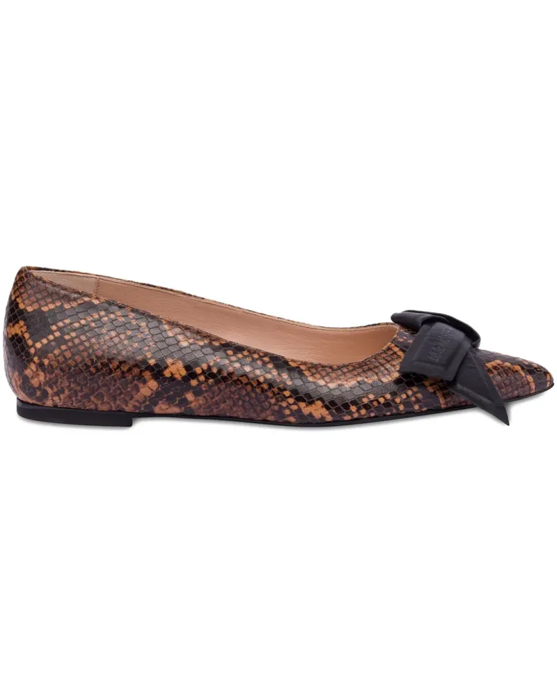 Moschino Ballerinas mit Schlangen-Effekt - Braun Braun