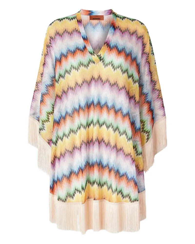 Missoni Fransen-Midikleid mit Zickzackmuster - Nude Nude