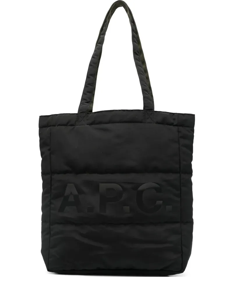 A.P.C. Gesteppte Tote Bag mit Logo-Print - Schwarz Schwarz