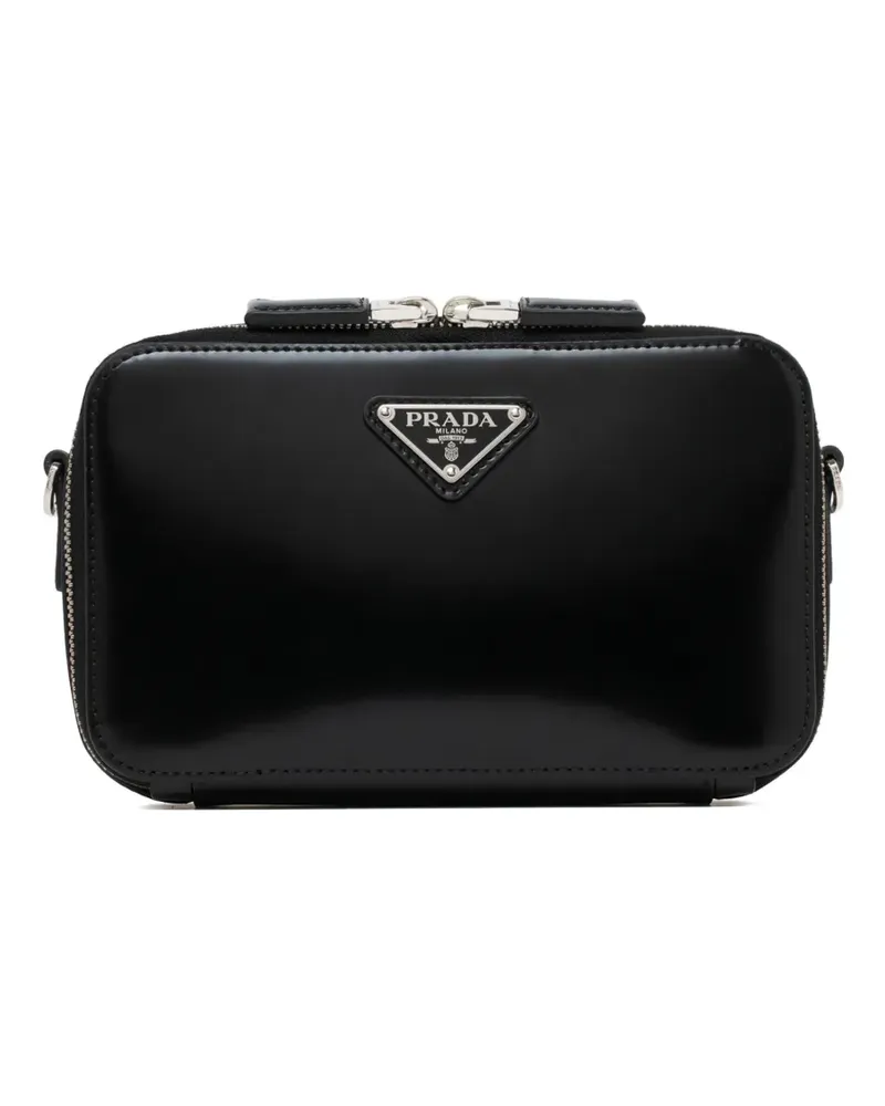Prada zipped leather messenger bag - Schwarz Schwarz