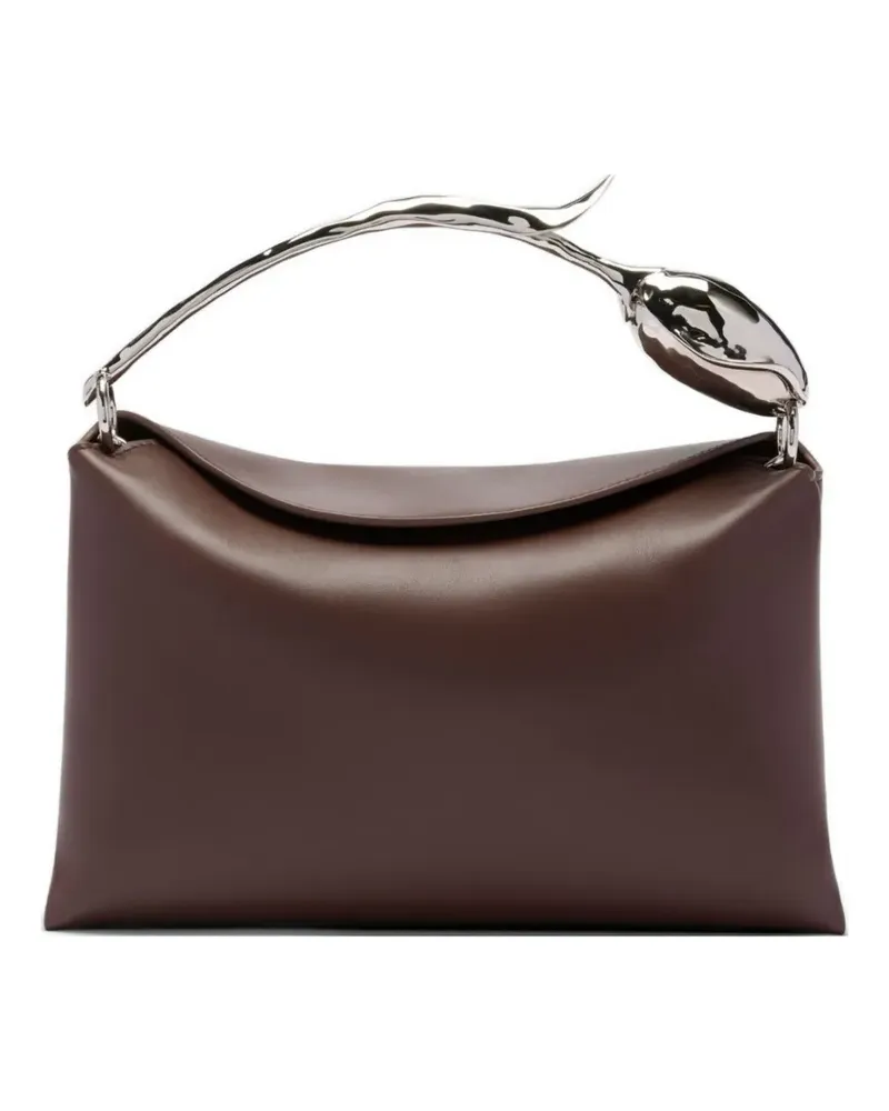 Erdem tulip handle tote bag - Braun Braun