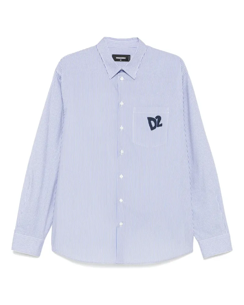 Dsquared2 Hemd mit Logo-Print - Blau Blau