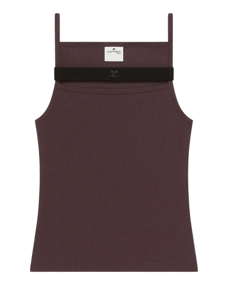 Courrèges Geripptes Trägershirt mit Riemendetail - Violett Violett