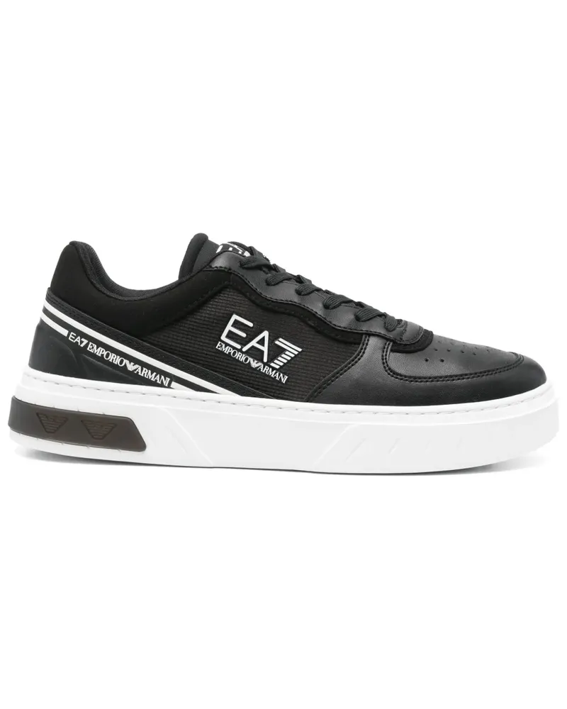 EA7 Sneakers mit Logo-Patch - Schwarz Schwarz