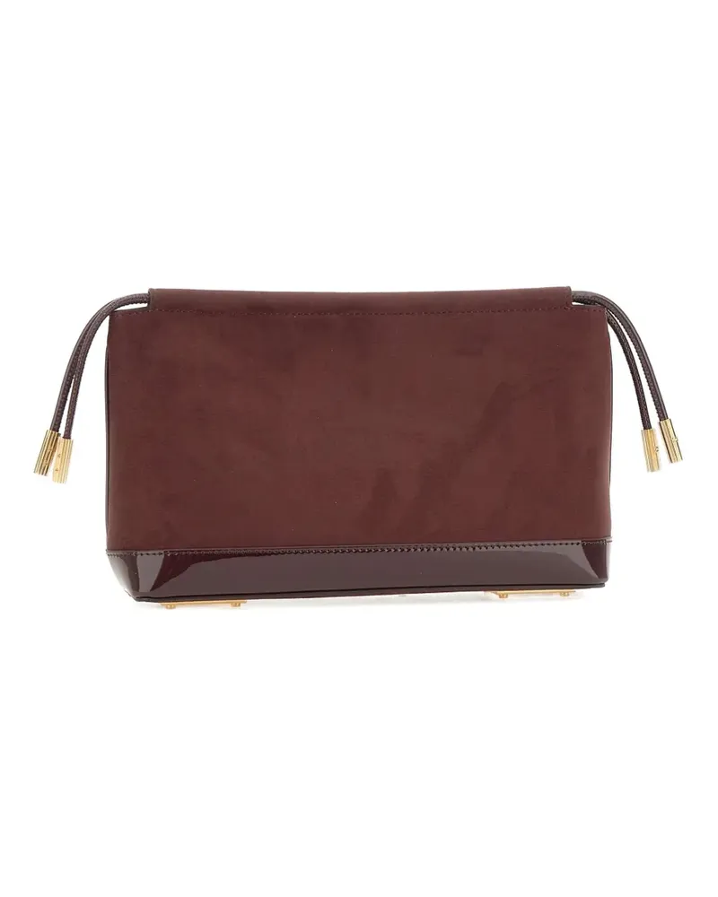 Elisabetta Franchi drawstring patent-trim clutch - Braun Braun