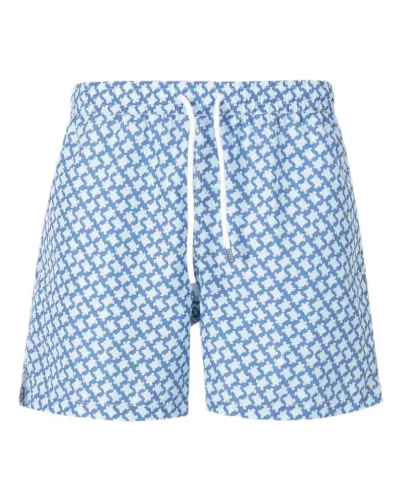 Fedeli Badeshorts mit Madeira-Print - Blau Blau