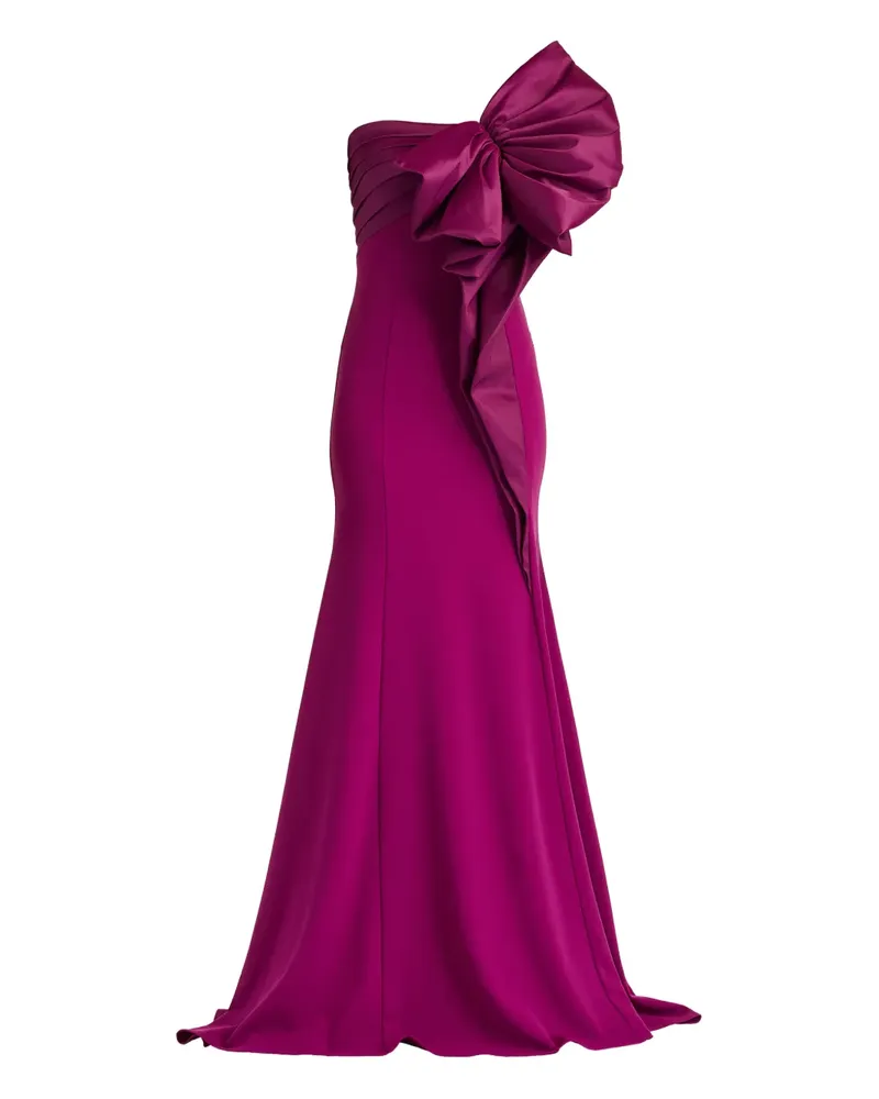Tadashi Shoji Asymmetrisches Maxikleid mit Schleife - Rosa Rosa