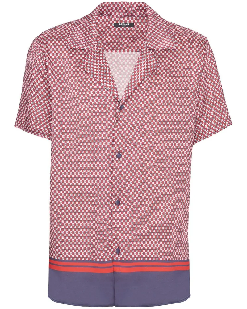 Balmain Hemd mit Monogramm-Print - Rot Rot