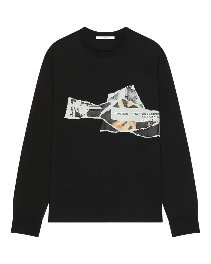 Givenchy T-Shirt mit Ripped Papers-Print - Schwarz Schwarz